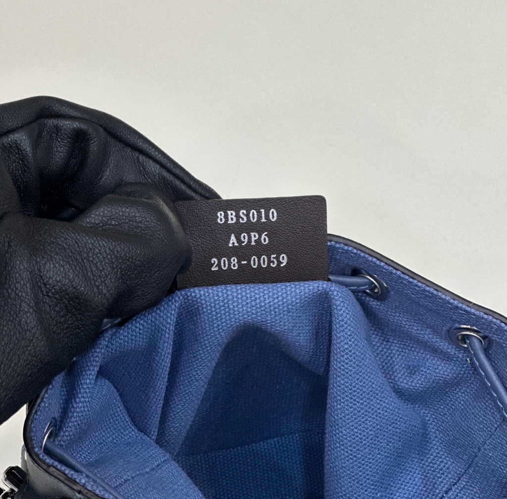 Fendi Bucket Bag Mon Tresor 8BS010 Blue FF canvas mini-bag