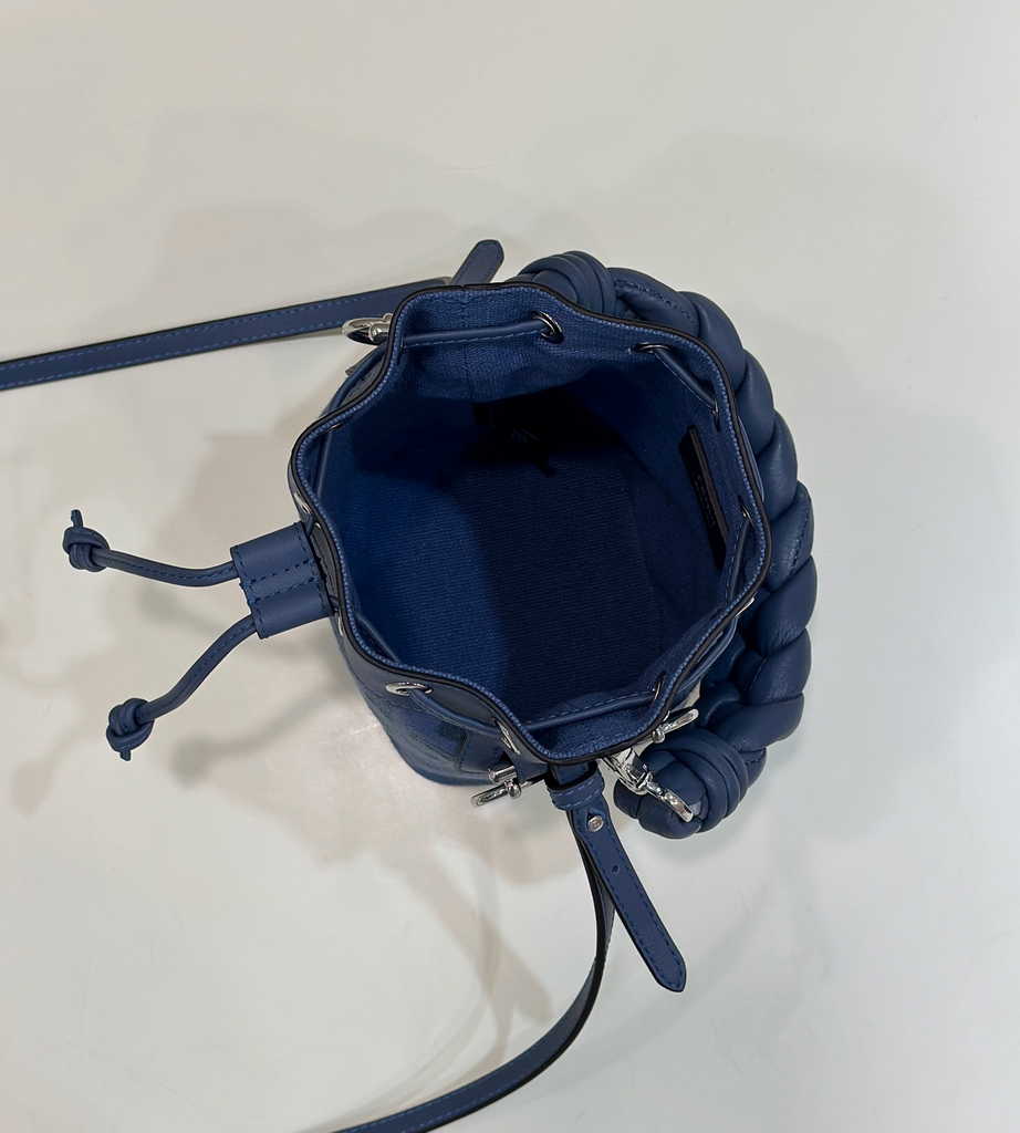 Fendi Bucket Bag Mon Tresor 8BS010 Blue FF canvas mini-bag