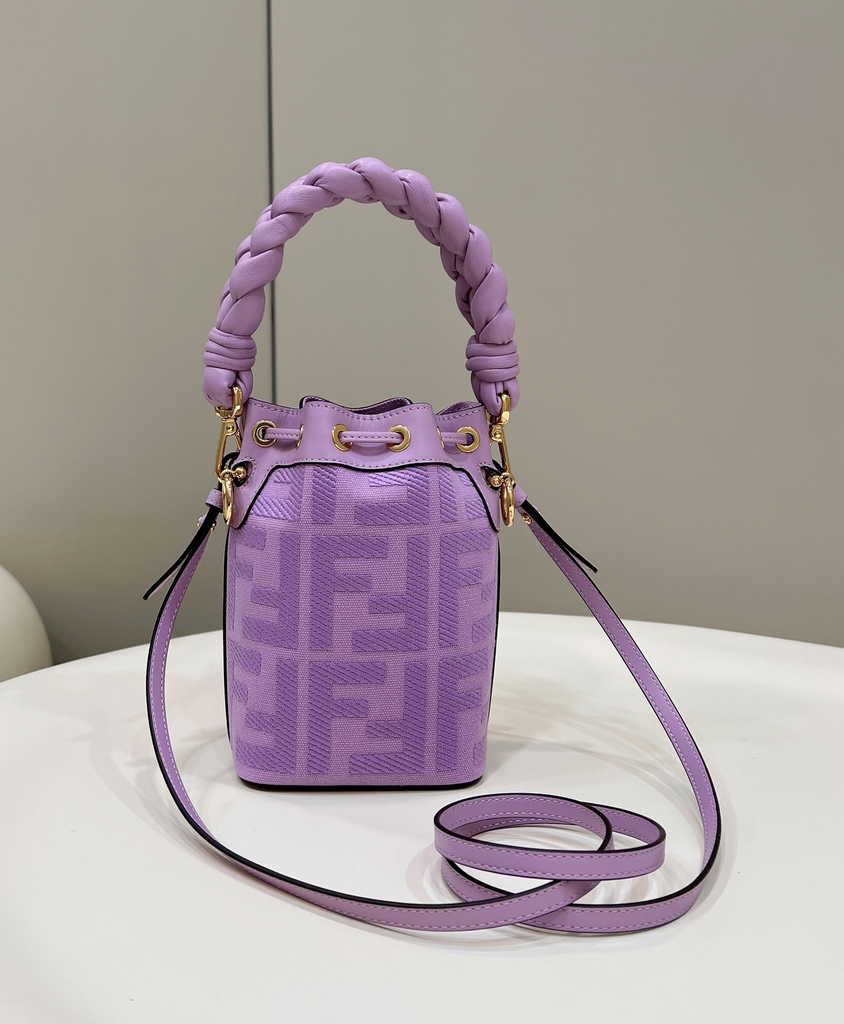 Fendi Bucket Bag Mon Tresor 8BS010 Purple FF canvas mini bag