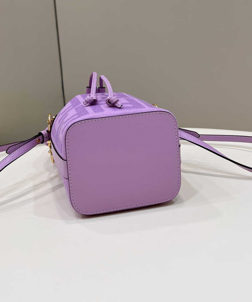 Fendi Bucket Bag Mon Tresor 8BS010 Purple FF canvas mini bag