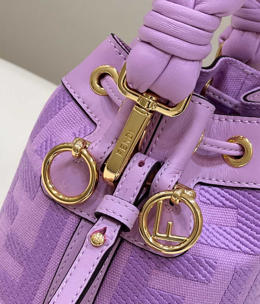 Fendi Bucket Bag Mon Tresor 8BS010 Purple FF canvas mini bag