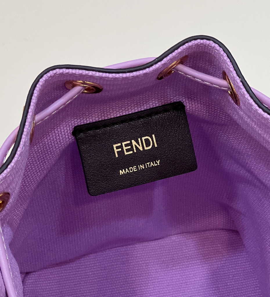 Fendi Bucket Bag Mon Tresor 8BS010 Purple FF canvas mini bag