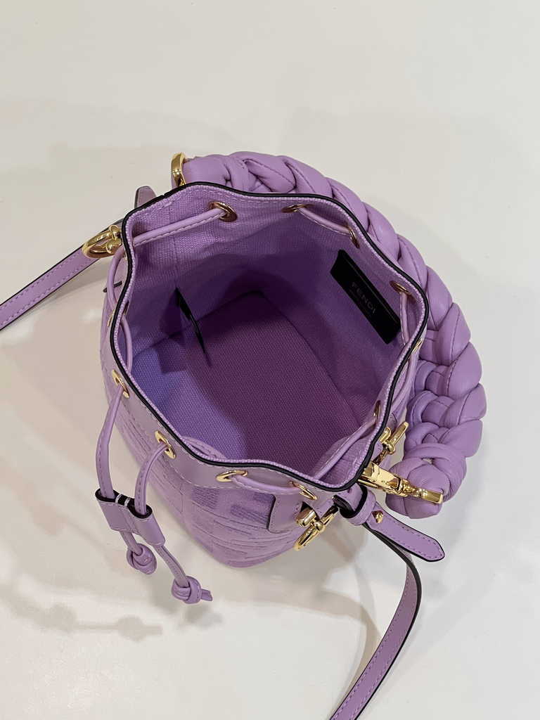 Fendi Bucket Bag Mon Tresor 8BS010 Purple FF canvas mini bag