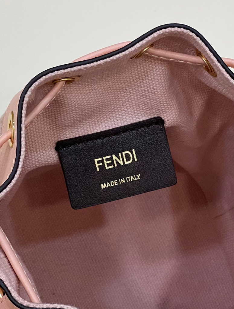 Fendi Bucket Bag Mon Tresor 8BS010 Pink FF canvas mini-bag