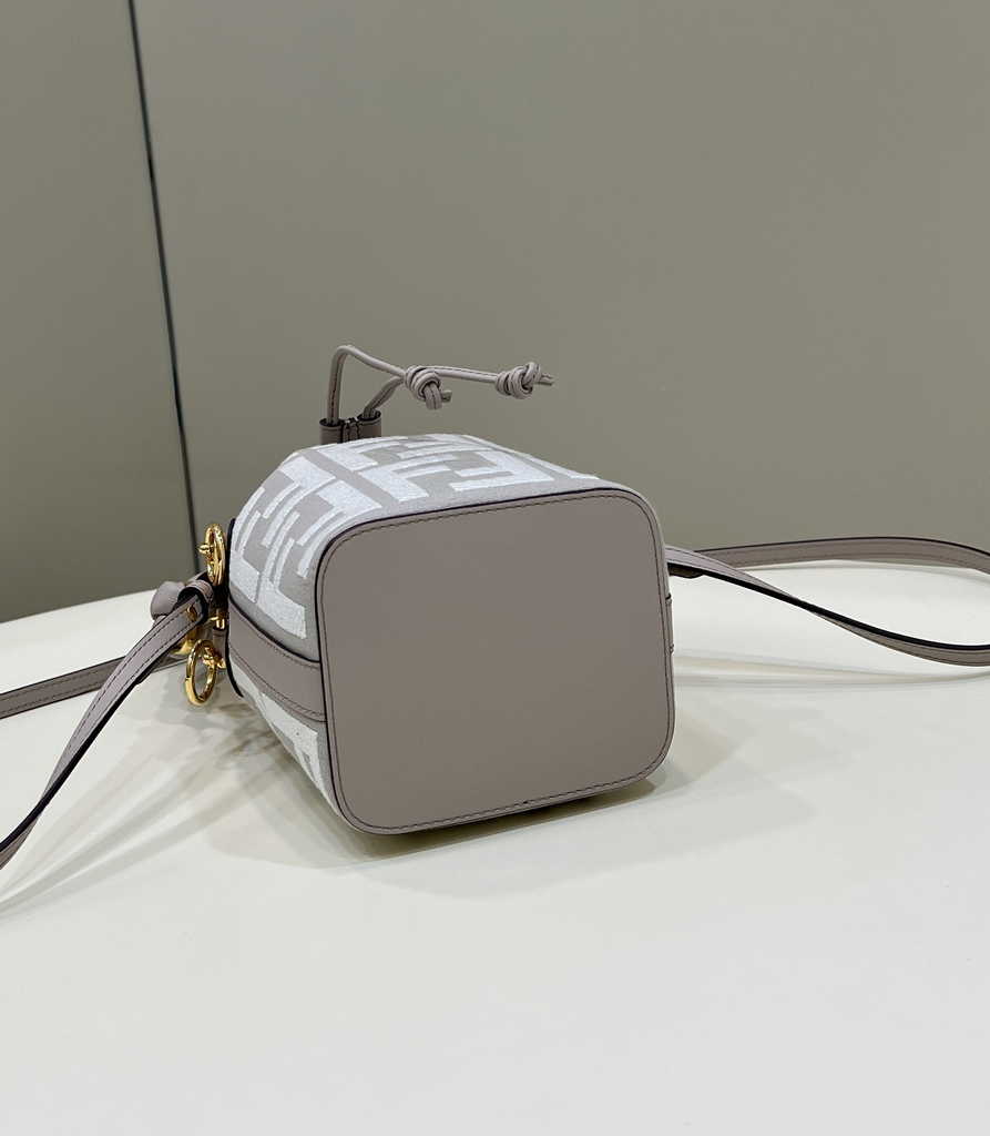Fendi Bucket Bag Mon Tresor 8BS010 White canvas FF mini bag