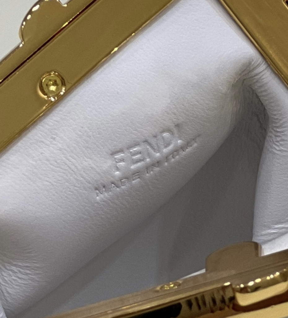 Fendi Nano First Charm Shoulder Bag 7AS051 White Leather