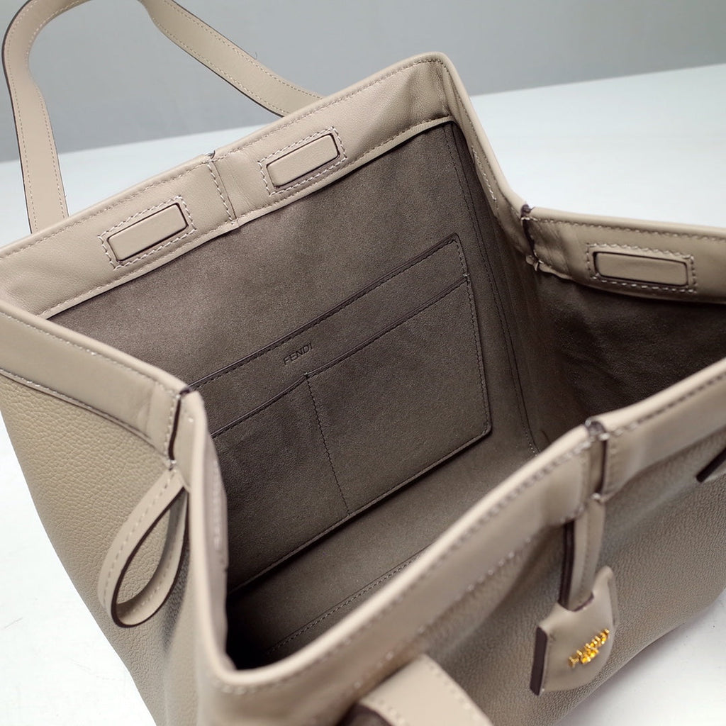 Fendi Origami Medium 8BH414 Dove gray leather bag