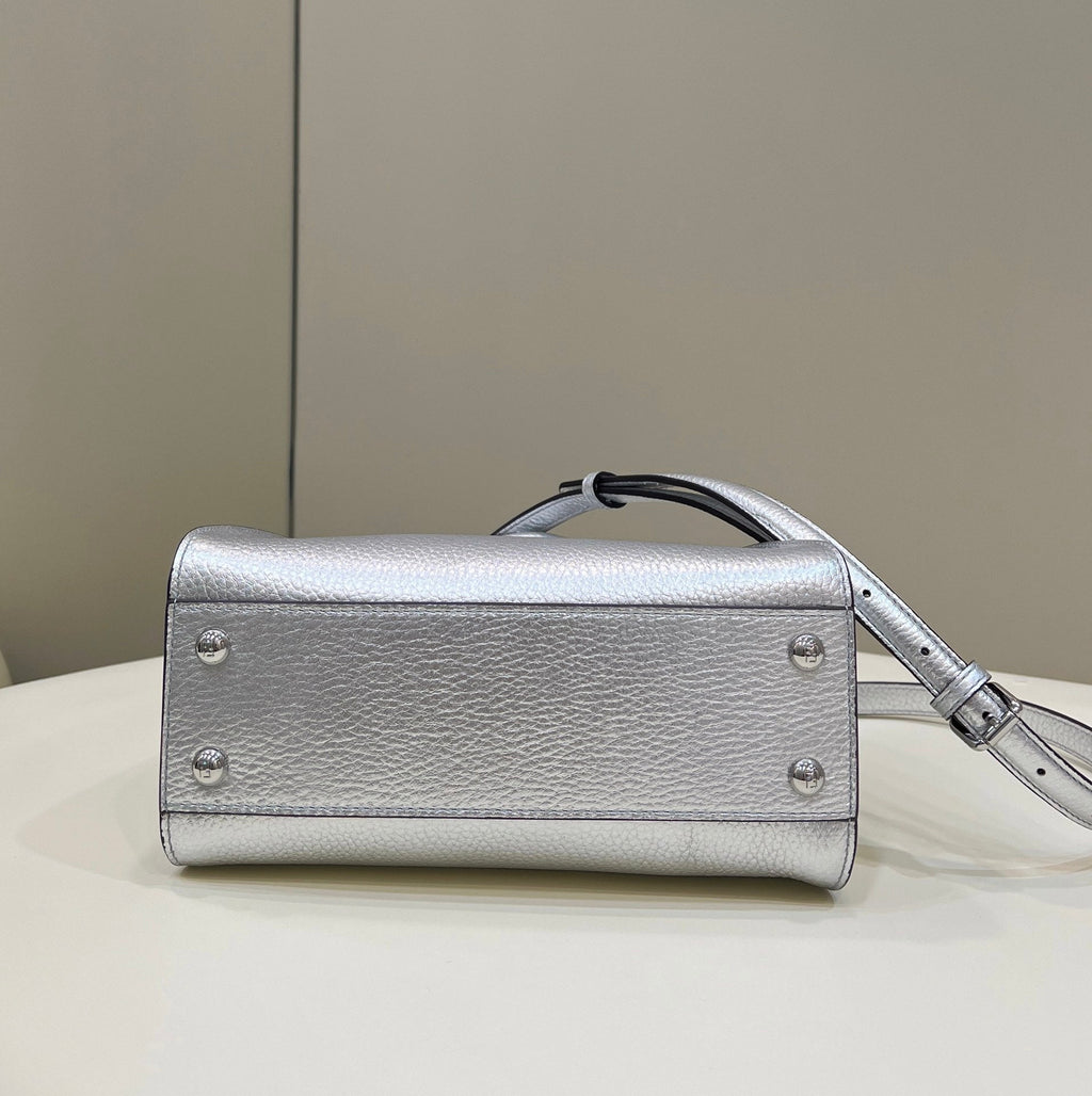 Fendi Peekaboo Mini Selleria Bag 8BN244 Silver
