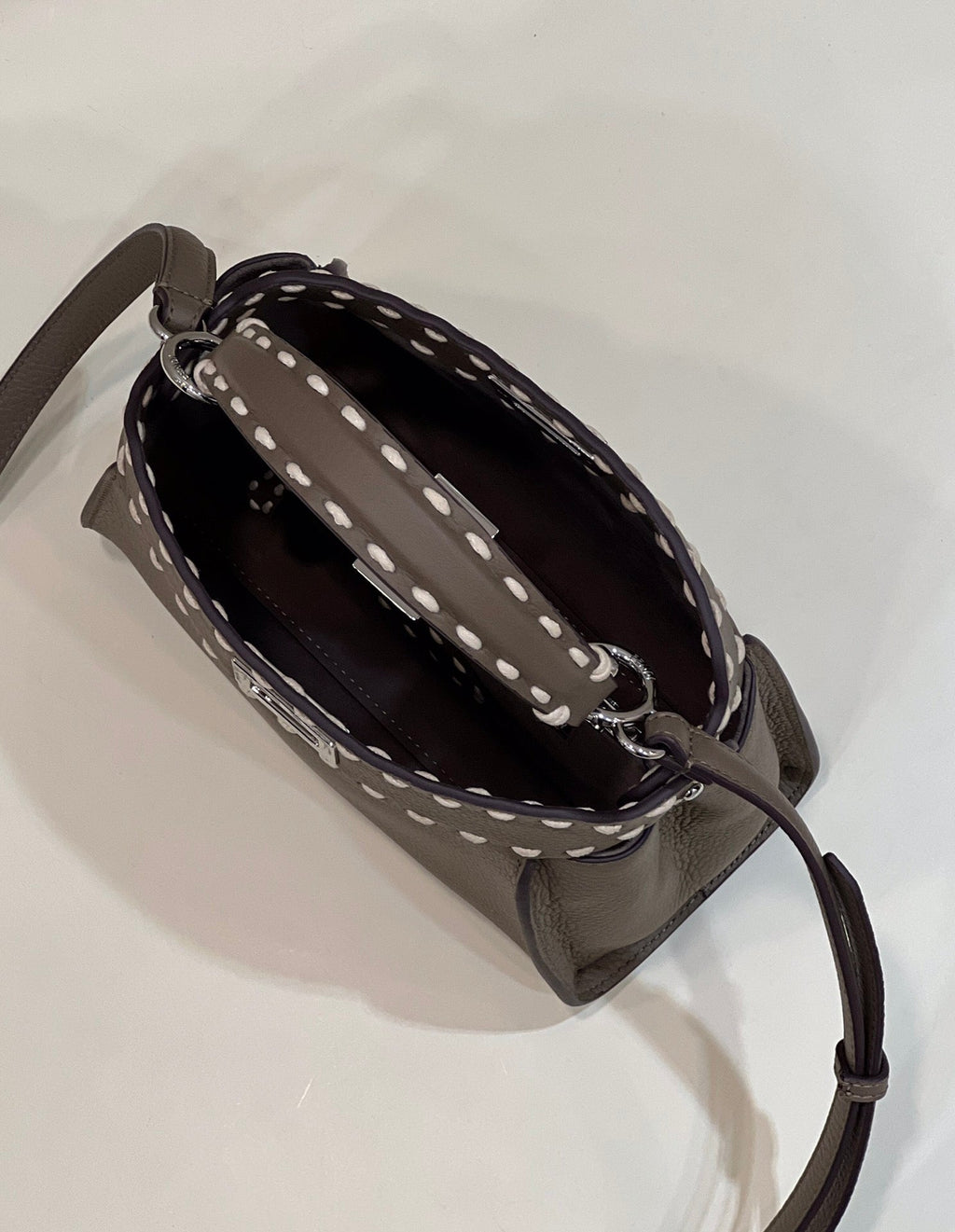 Fendi Peekaboo Mini Selleria Bag 8BN244 Gray