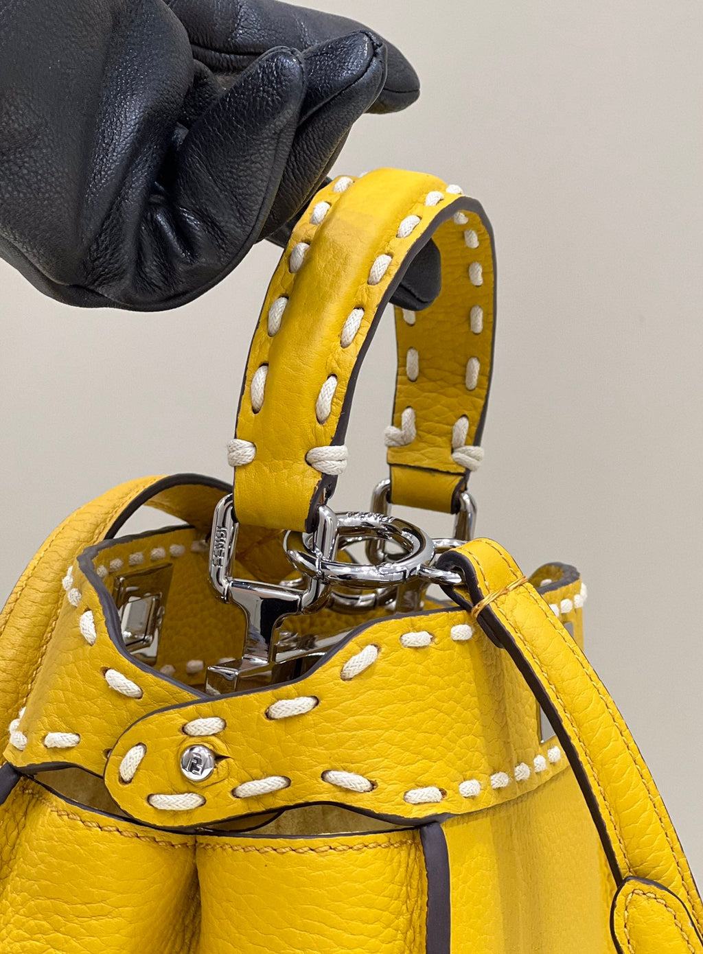 Fendi Peekaboo Mini Selleria Bag 8BN244 Yellow