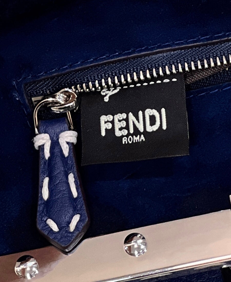 Fendi Peekaboo Mini Selleria Bag 8BN244 Navy Blue