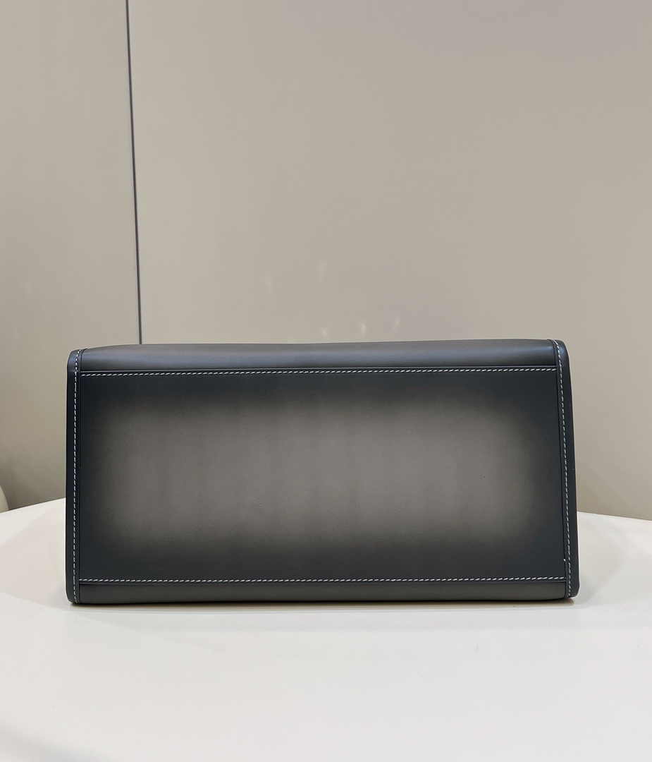 Fendi Sunshine Large Bag Gray Leather Shopper 8BH372