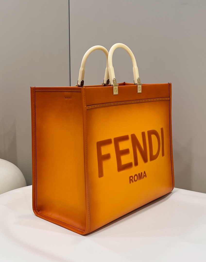 Fendi Sunshine Large Bag Yellow Leather Shopper 8BH372