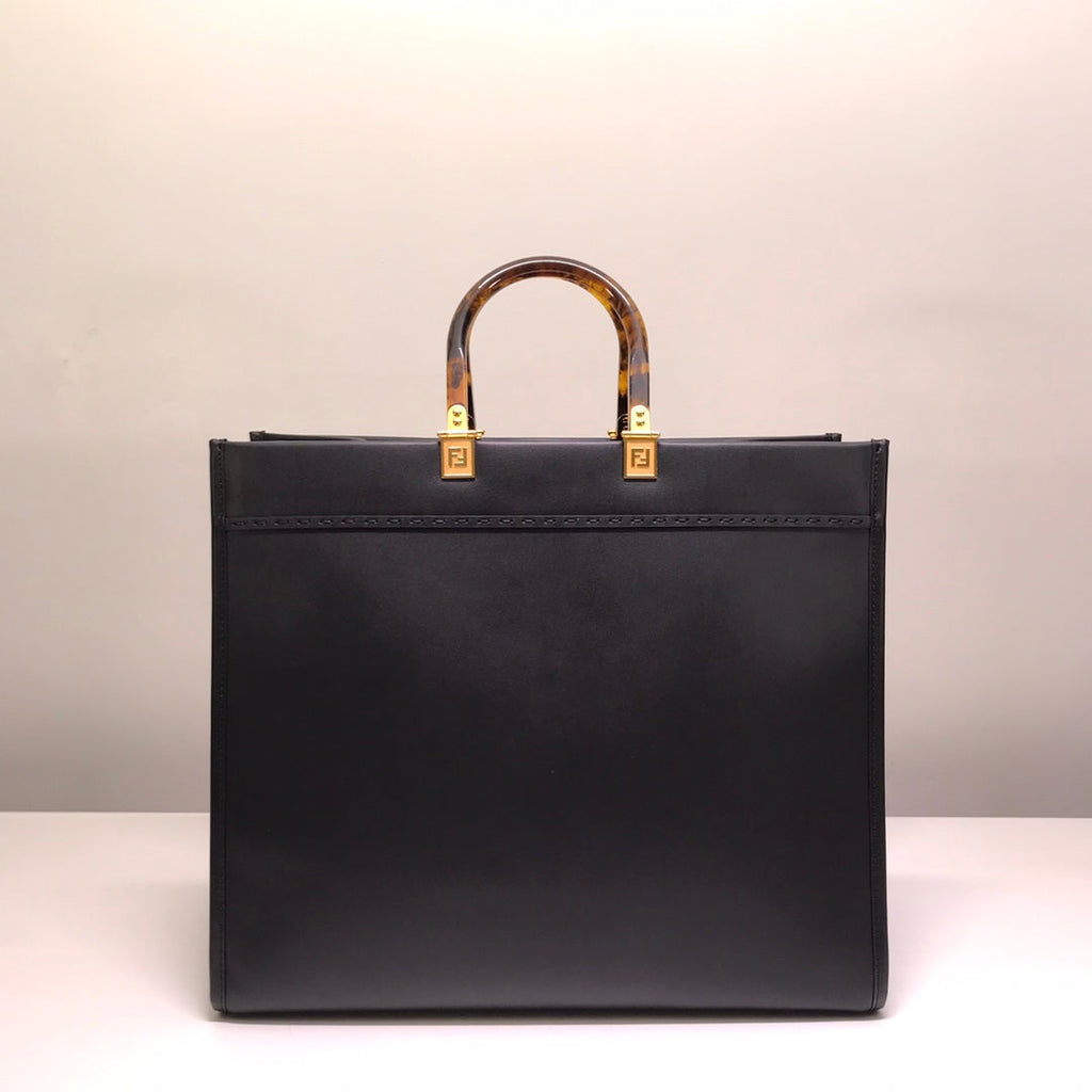 Fendi Sunshine Large Bag 8BH372 Black Leather Shopper