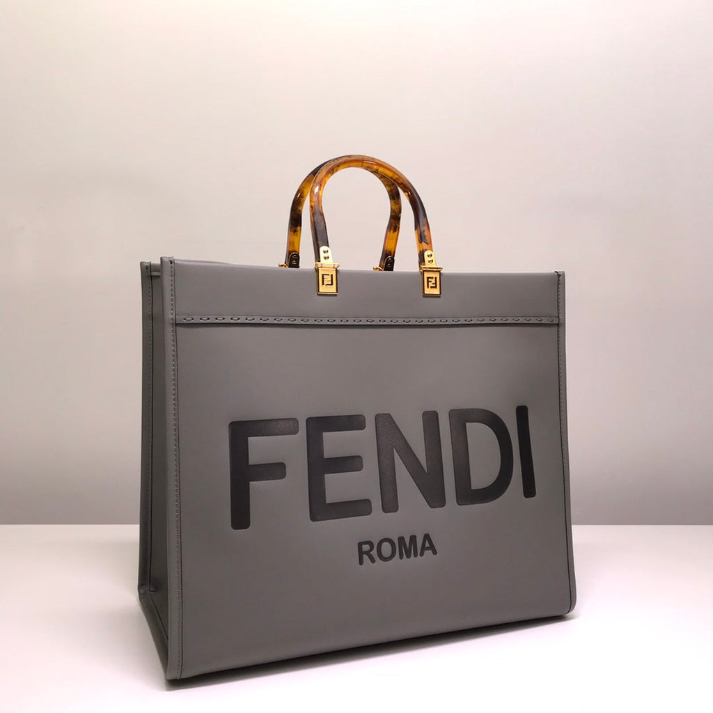 Fendi Sunshine Large Bag 8BH372 Gray Leather Shopper