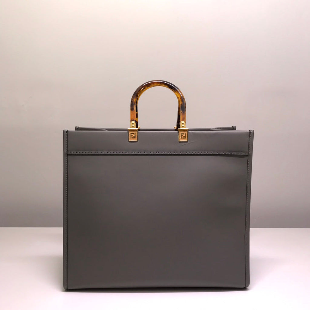 Fendi Sunshine Large Bag 8BH372 Gray Leather Shopper