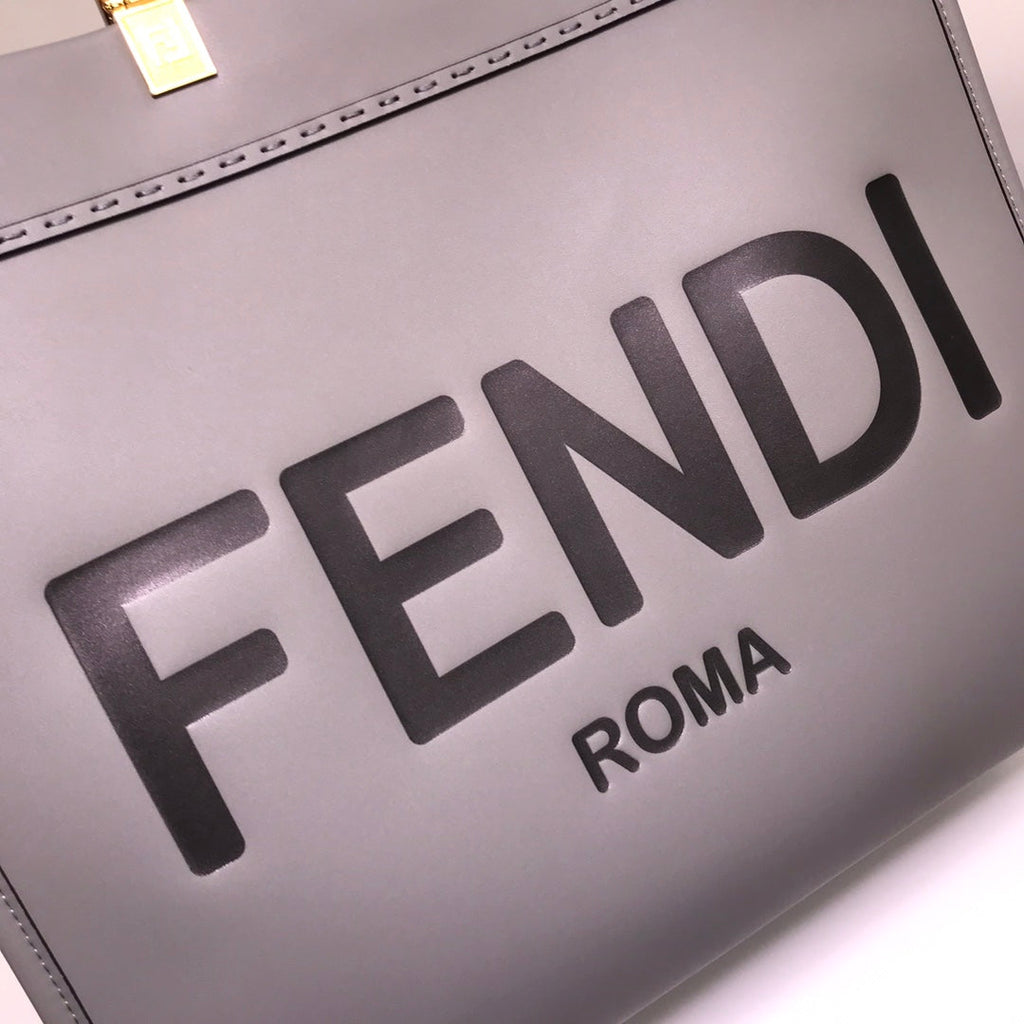 Fendi Sunshine Large Bag 8BH372 Gray Leather Shopper