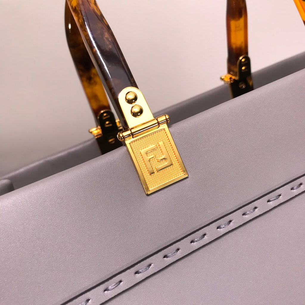 Fendi Sunshine Large Bag 8BH372 Gray Leather Shopper