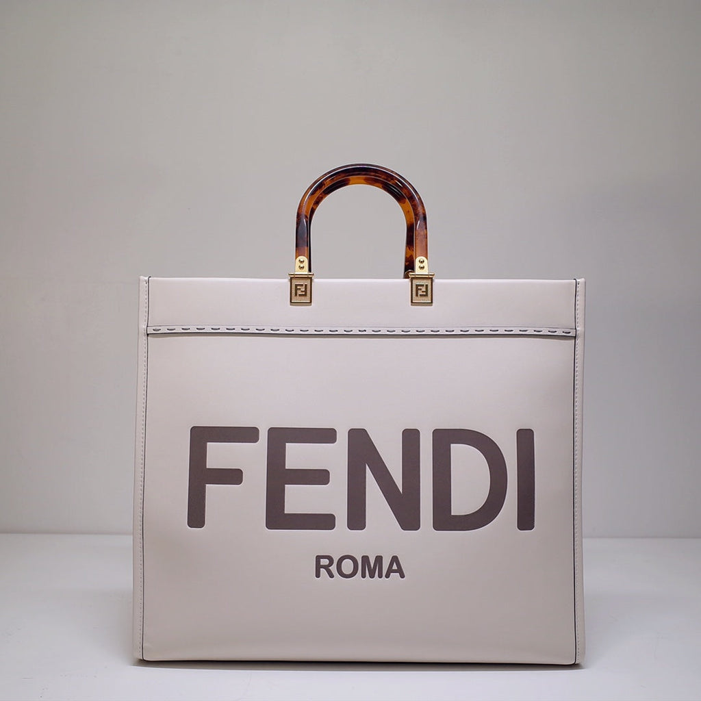 Fendi Sunshine Large Bag 8BH372 White Leather Shopper