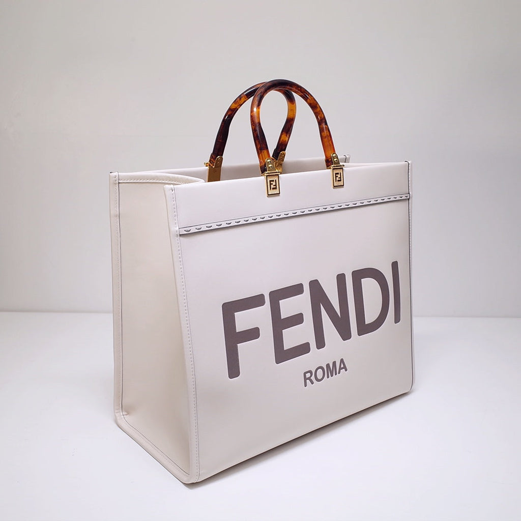 Fendi Sunshine Large Bag 8BH372 White Leather Shopper