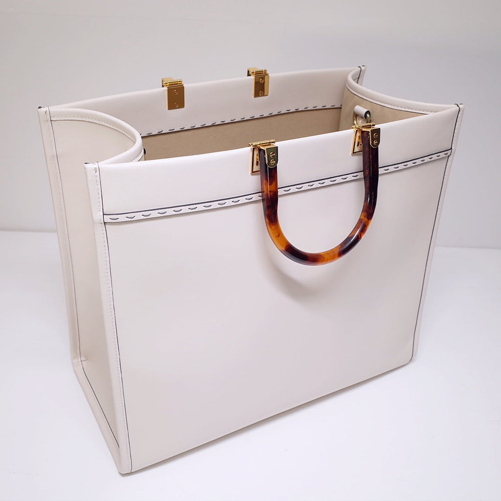 Fendi Sunshine Large Bag 8BH372 White Leather Shopper