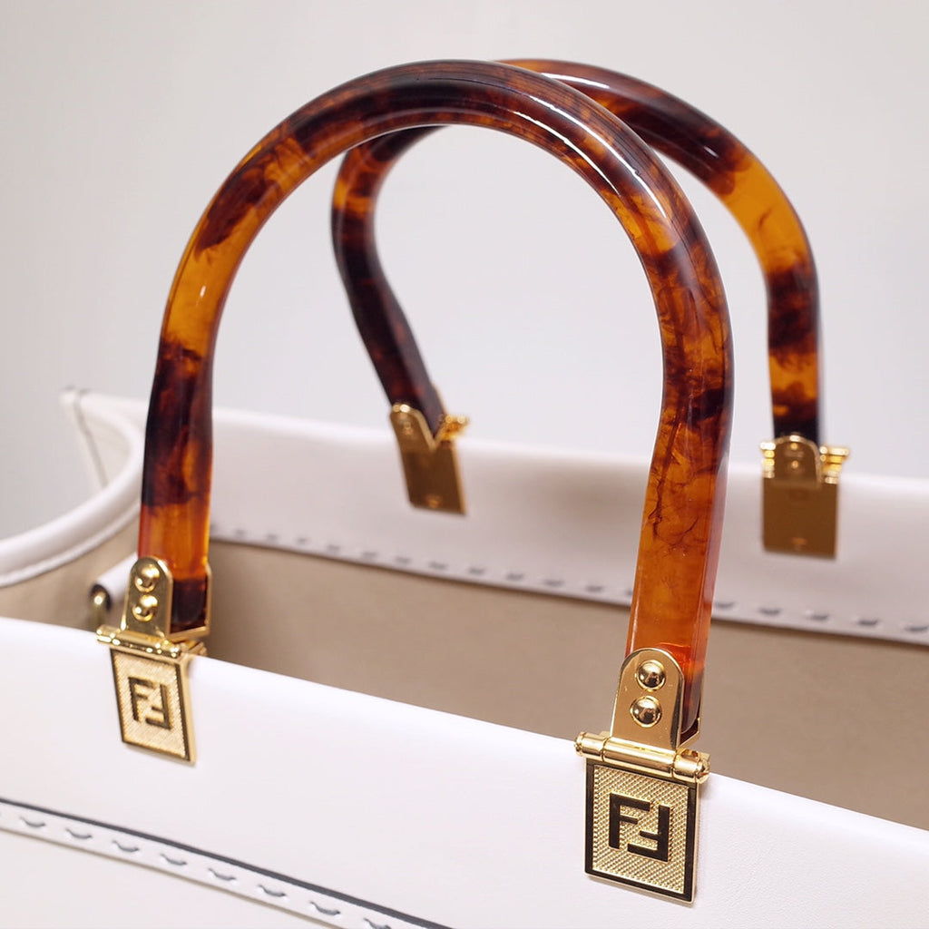 Fendi Sunshine Large Bag 8BH372 White Leather Shopper