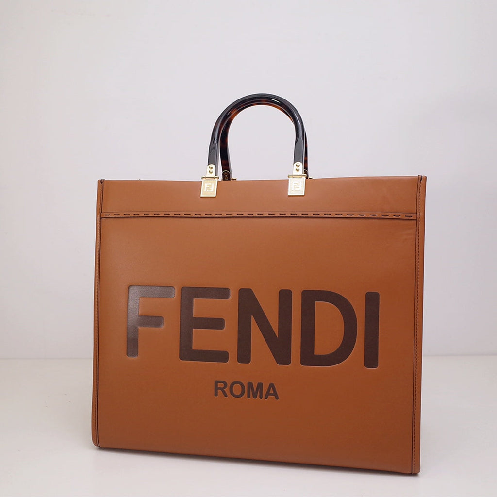 Fendi Sunshine Large Bag 8BH372 Brown Leather Shopper