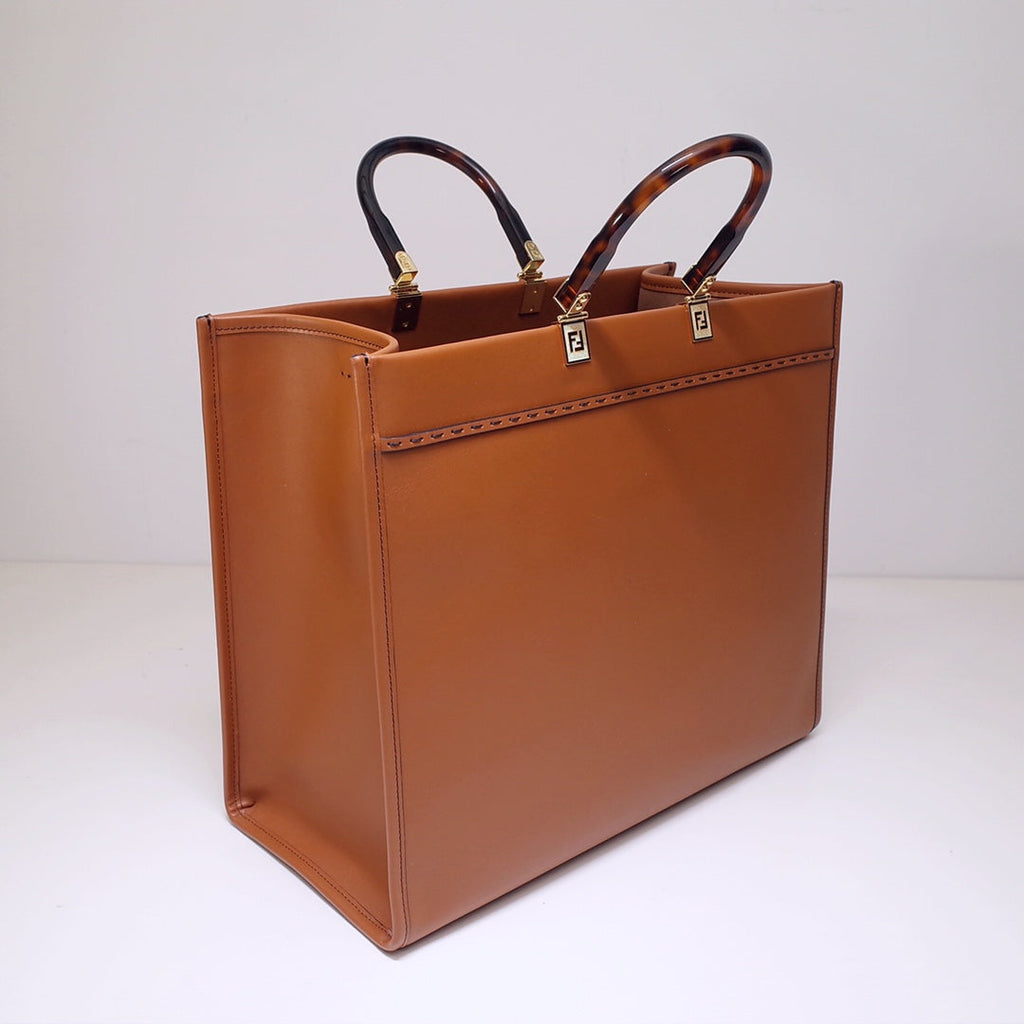 Fendi Sunshine Large Bag 8BH372 Brown Leather Shopper