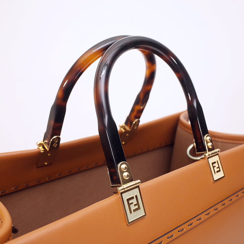 Fendi Sunshine Large Bag 8BH372 Brown Leather Shopper
