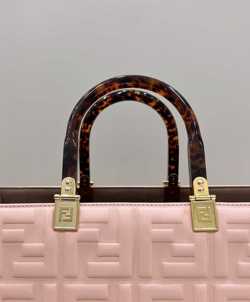 Fendi Sunshine Medium Bag 8BH386 Pink leather shopper