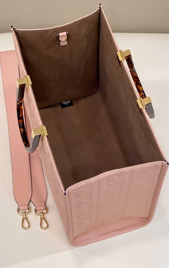 Fendi Sunshine Medium Bag 8BH386 Pink leather shopper