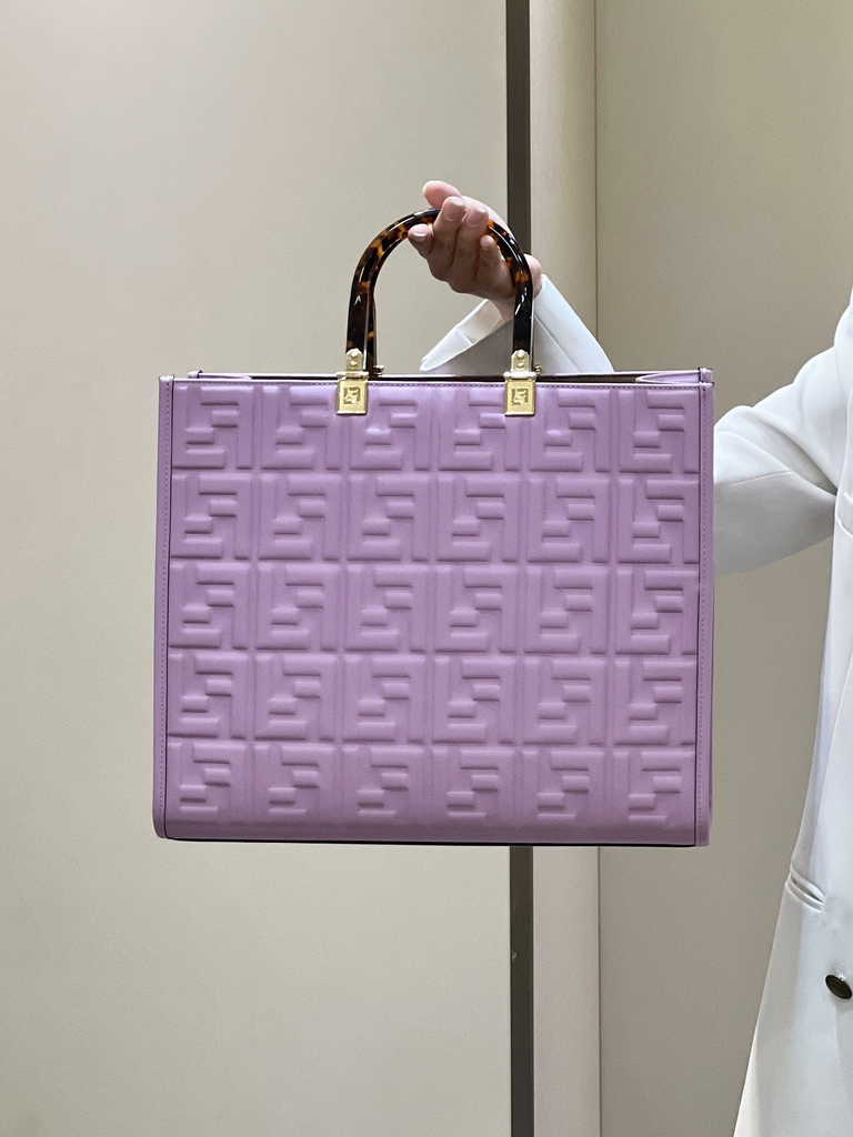 Fendi Sunshine Medium Bag 8BH386 Purple leather shopper