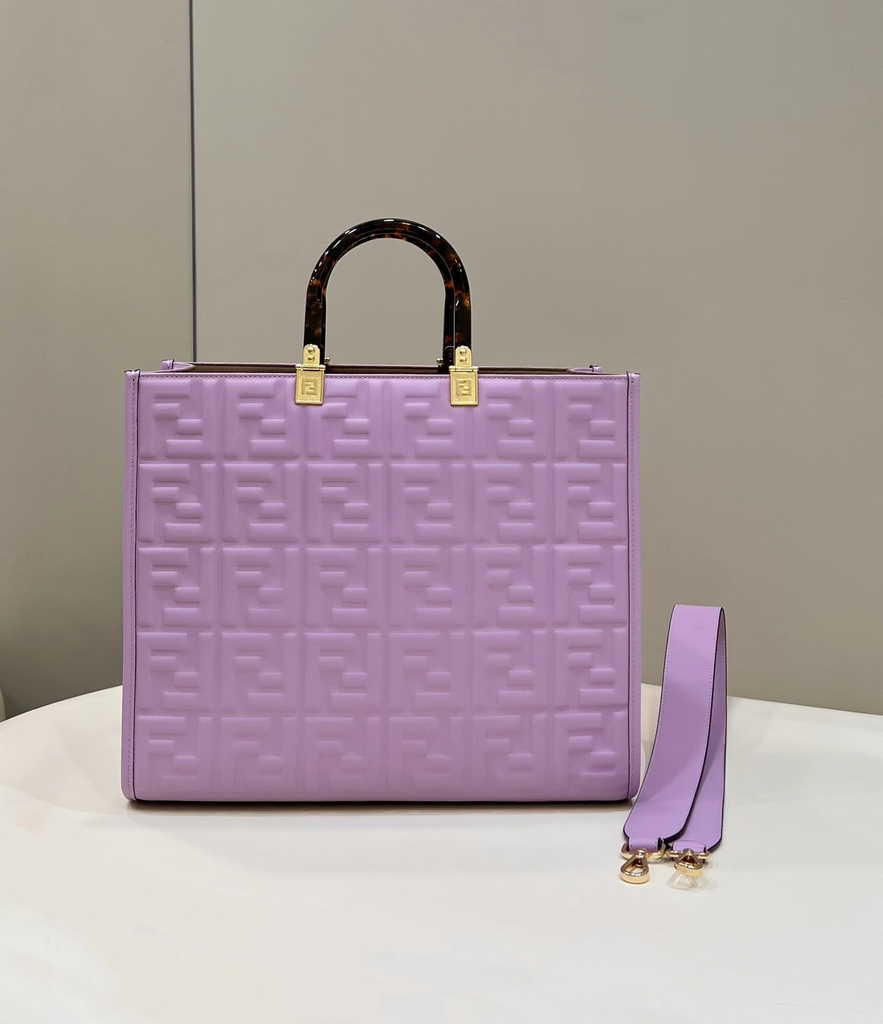 Fendi Sunshine Medium Bag 8BH386 Purple leather shopper