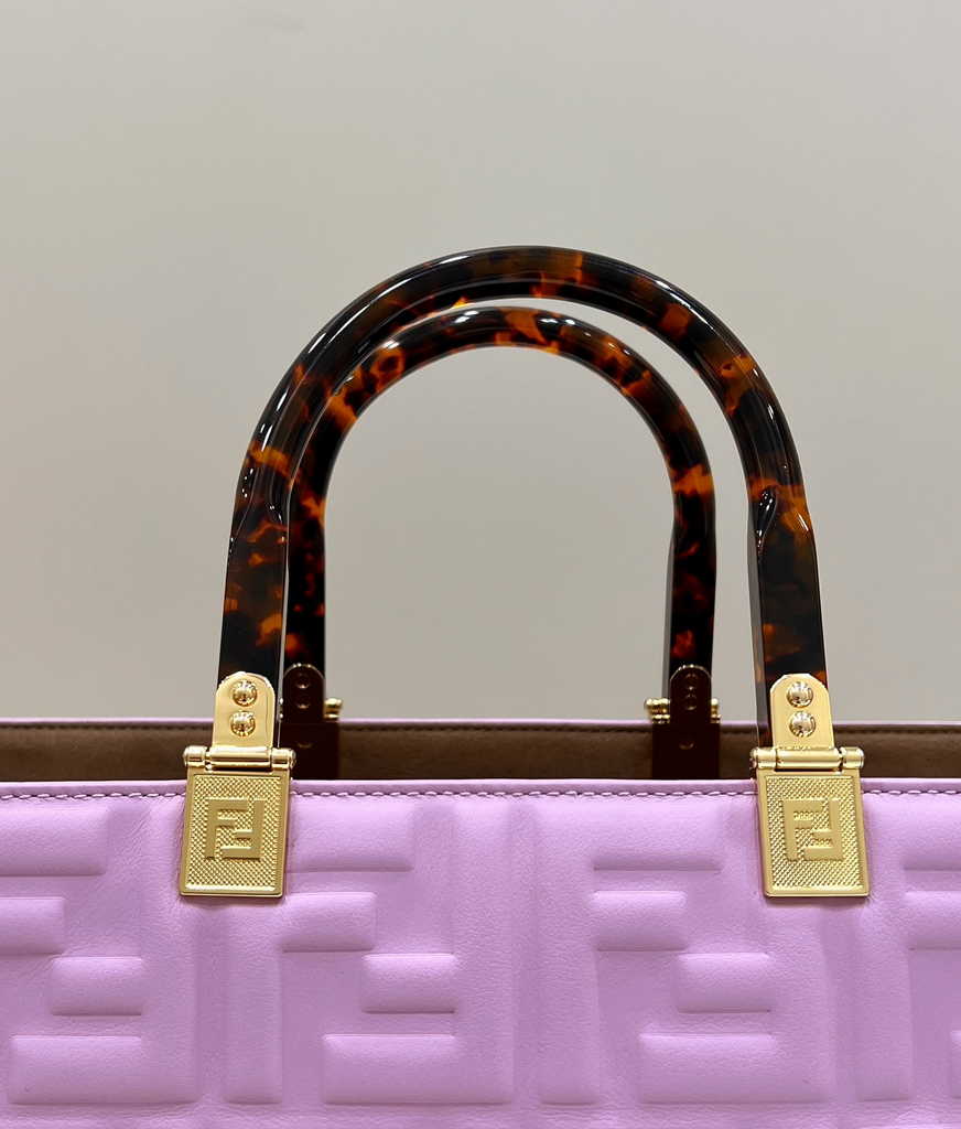 Fendi Sunshine Medium Bag 8BH386 Purple leather shopper