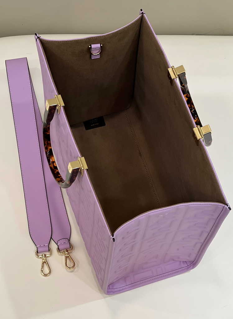 Fendi Sunshine Medium Bag 8BH386 Purple leather shopper
