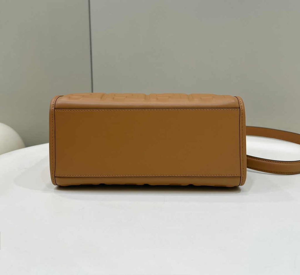 Fendi Sunshine Small Bag 8BH394 Brown FF leather
