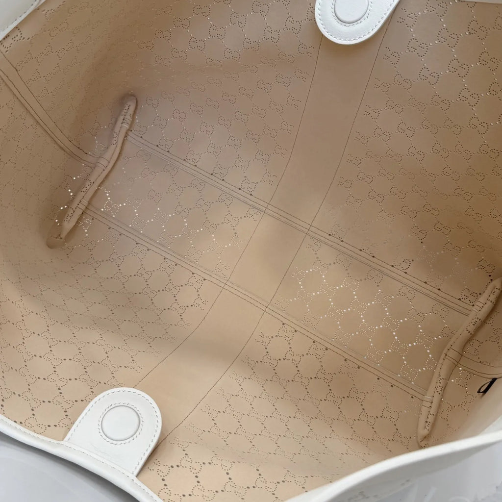 Gucci Giglio large tote bag 853971 White soft GG leather