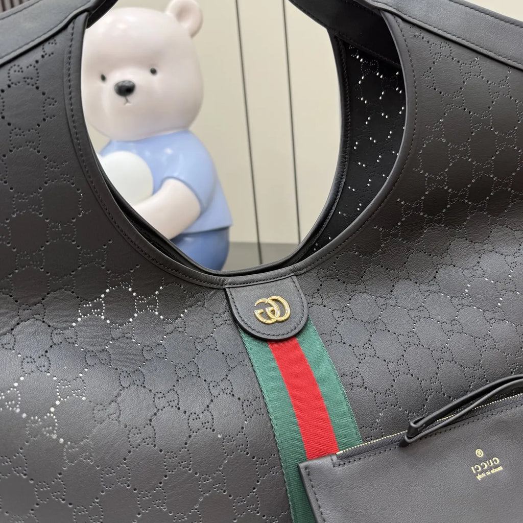Gucci Giglio large tote bag 853971 Black soft GG leather