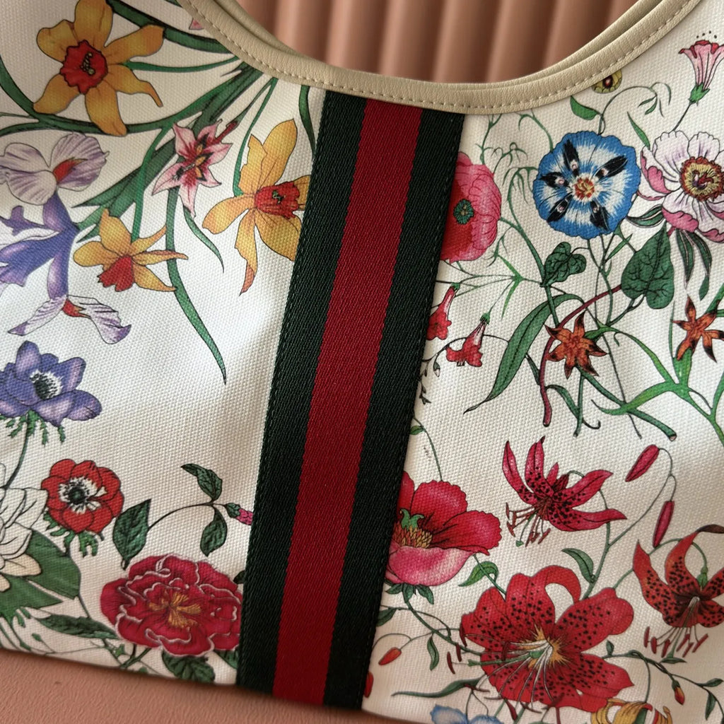 Gucci Giglio Flora large tote bag 853971 White leather