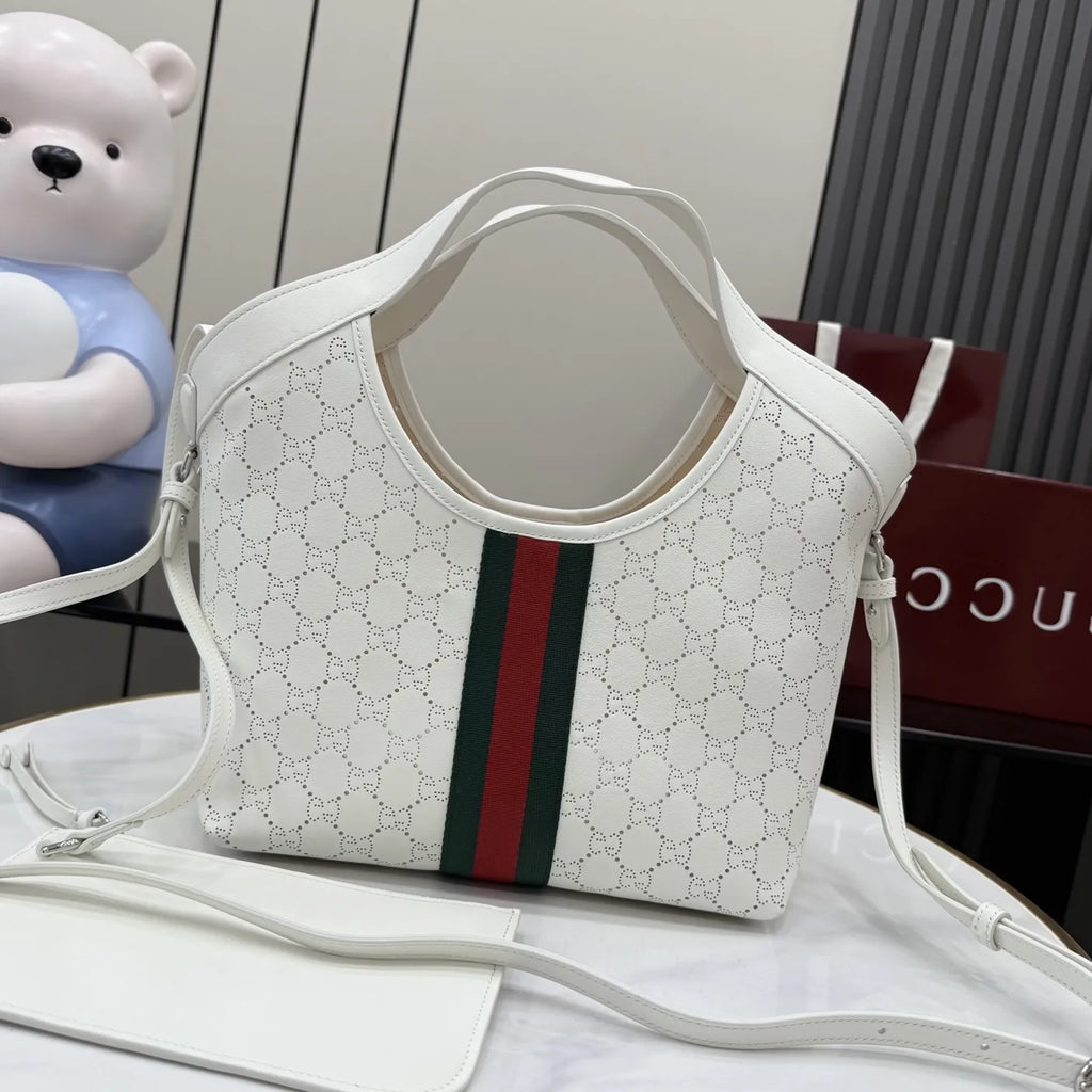 Gucci Giglio small tote bag ‎860845 White soft GG leather
