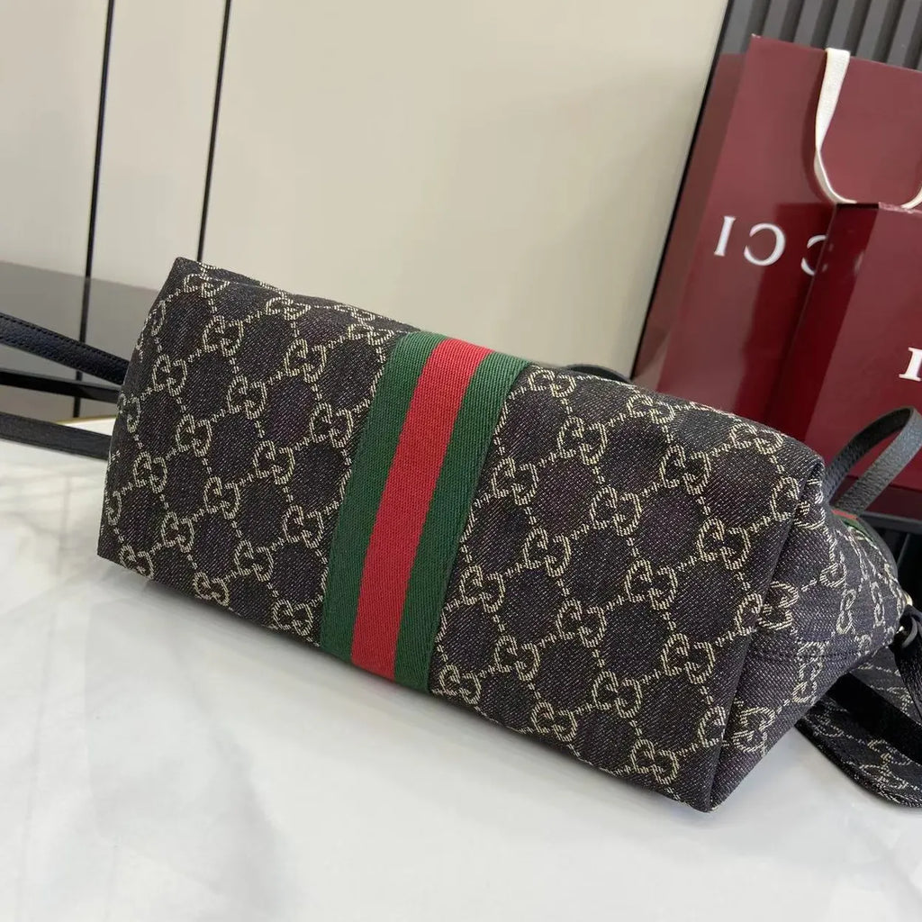 Gucci Giglio small tote bag ‎860845 Green and red Web GG canvas
