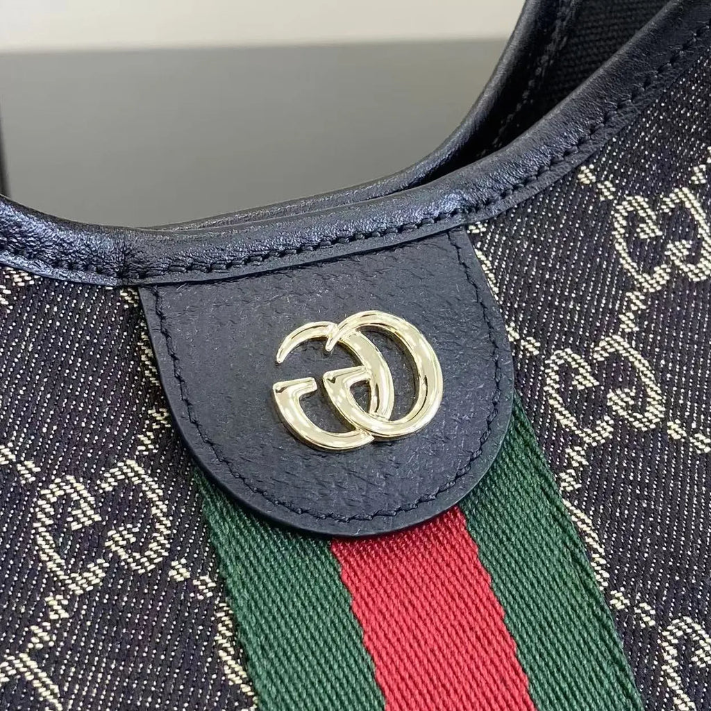 Gucci Giglio small tote bag ‎860845 Green and red Web GG canvas