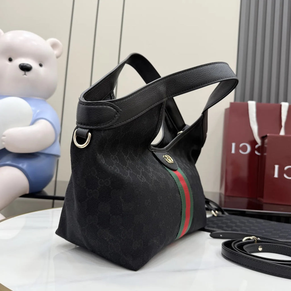 Gucci Giglio small tote bag ‎860845 Black GG canvas