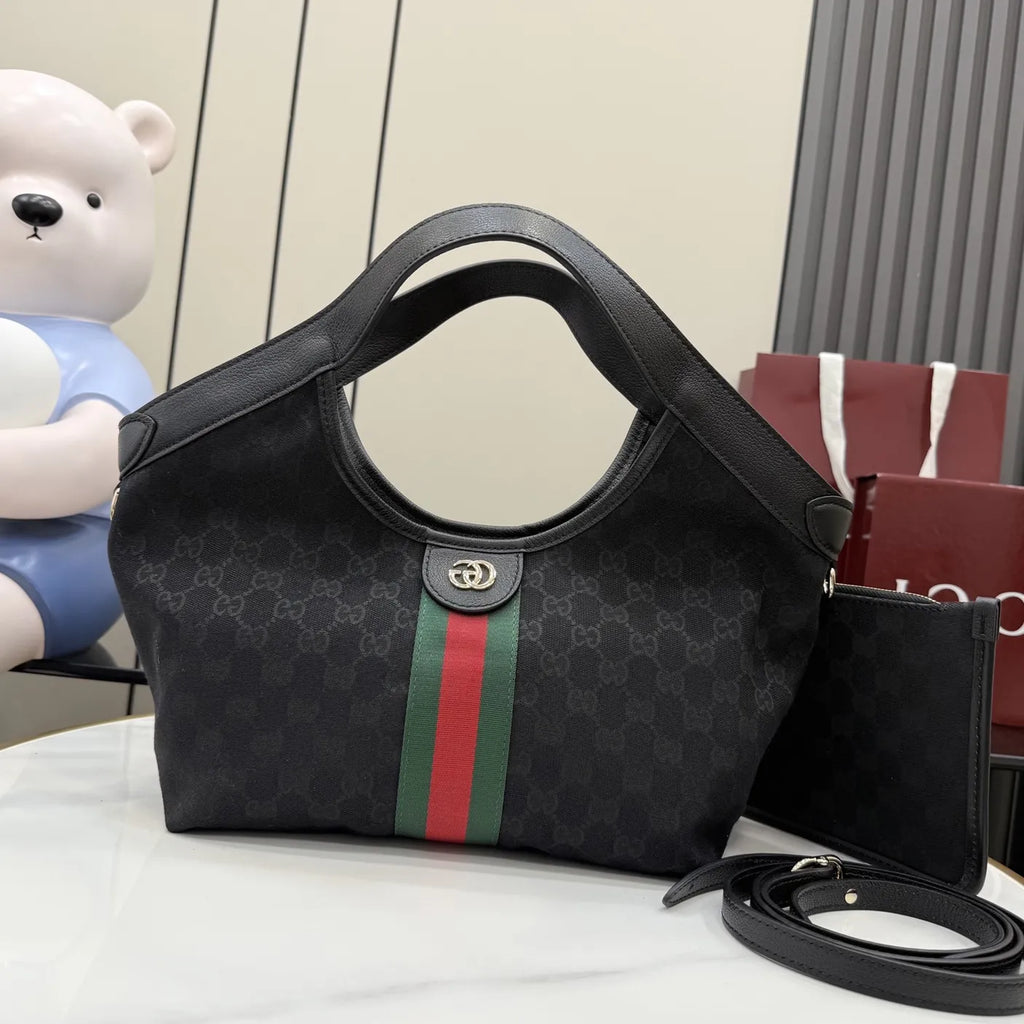 Gucci Giglio small tote bag ‎860845 Black GG canvas