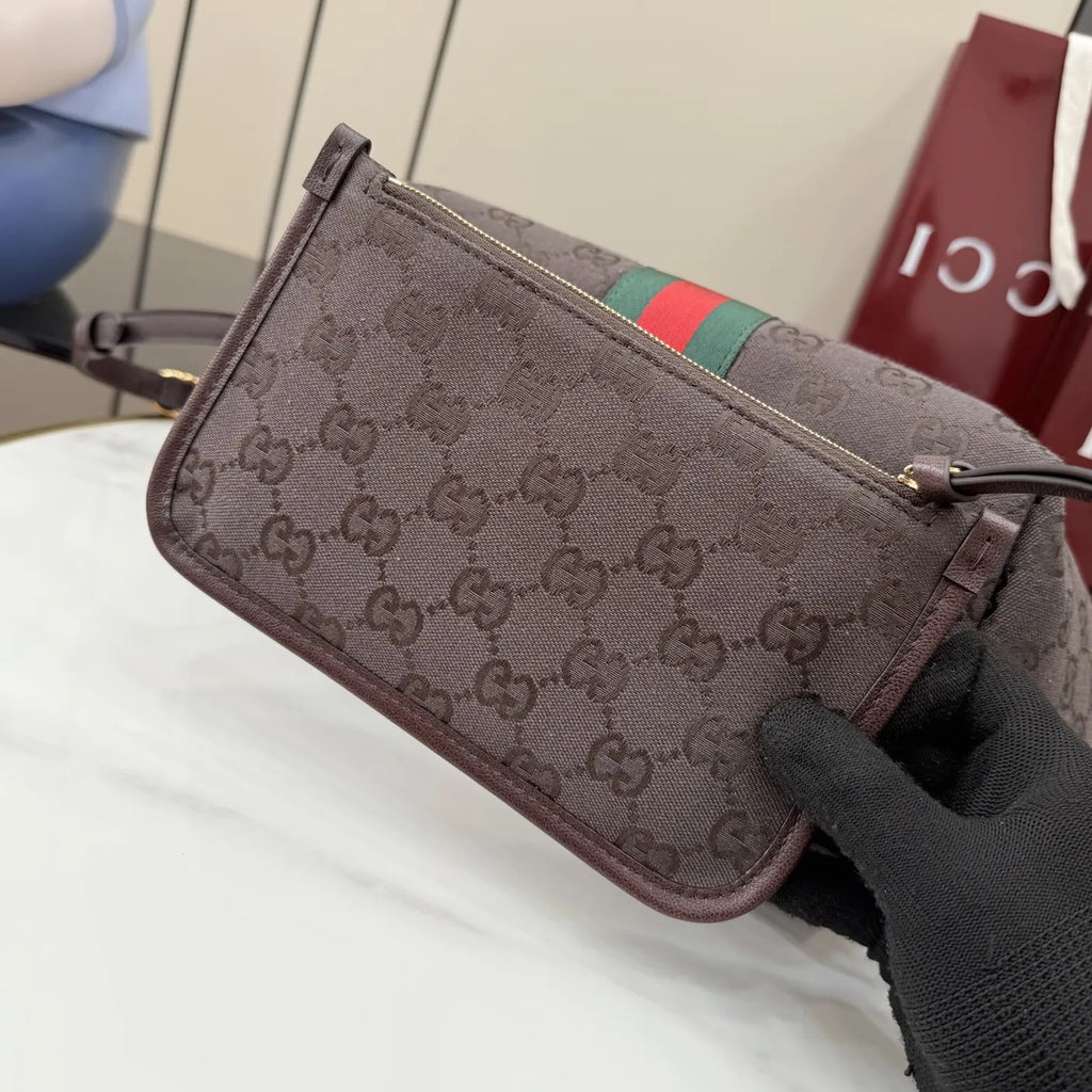 Gucci Giglio small tote bag ‎860845 Dark brown GG canvas