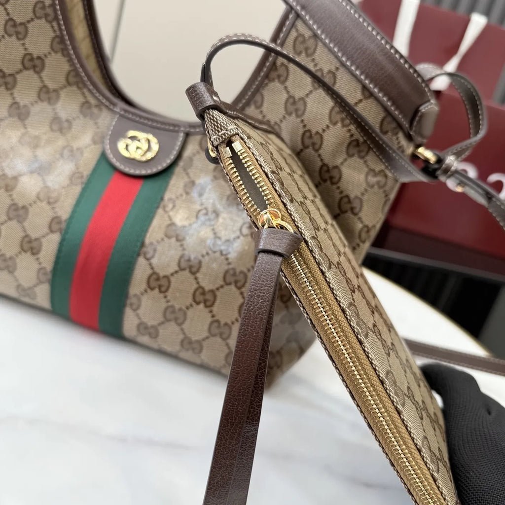 Gucci Giglio small tote bag ‎860845 brown GG PVC