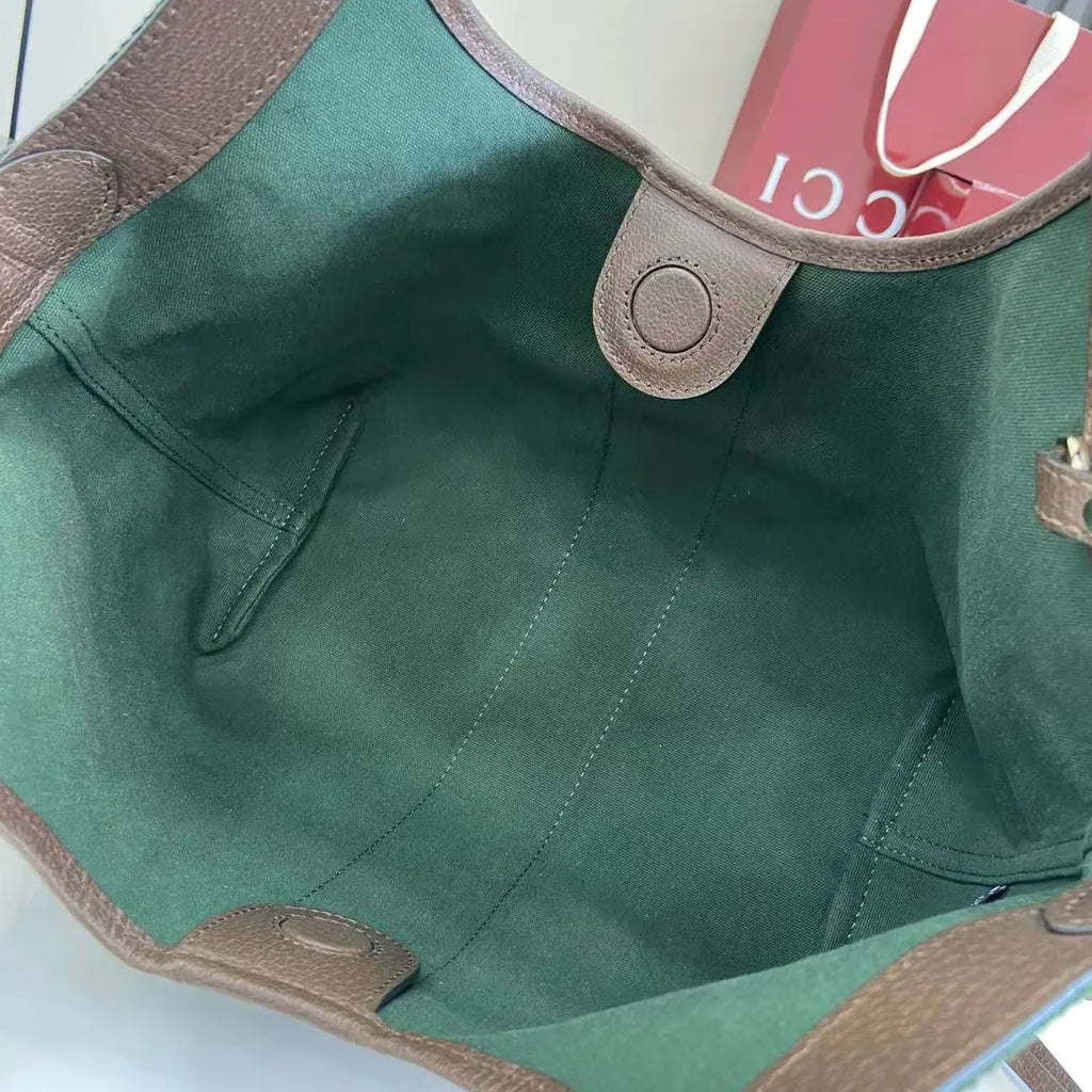 Gucci Giglio small tote bag ‎860845 Beige and dark brown GG canvas