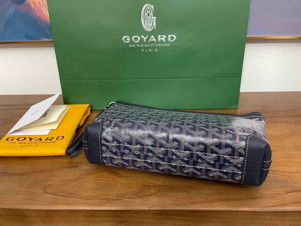 Goyard Conti Pouch Goyardine Canvas Calfskin GY028591 Navy Blue