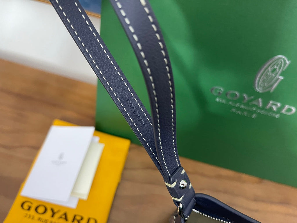 Goyard Conti Pouch Goyardine Canvas Calfskin GY028591 Navy Blue