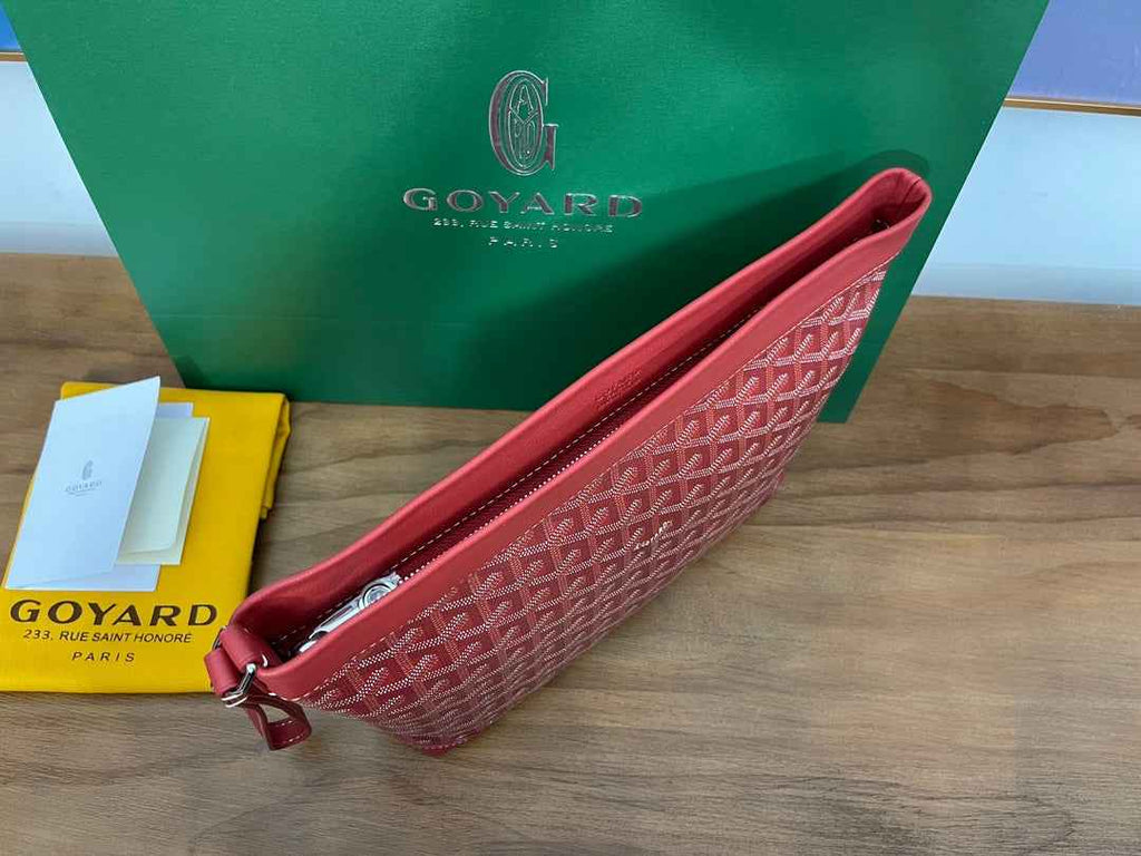Goyard Conti Pouch Goyardine Canvas Calfskin GY028591 Red